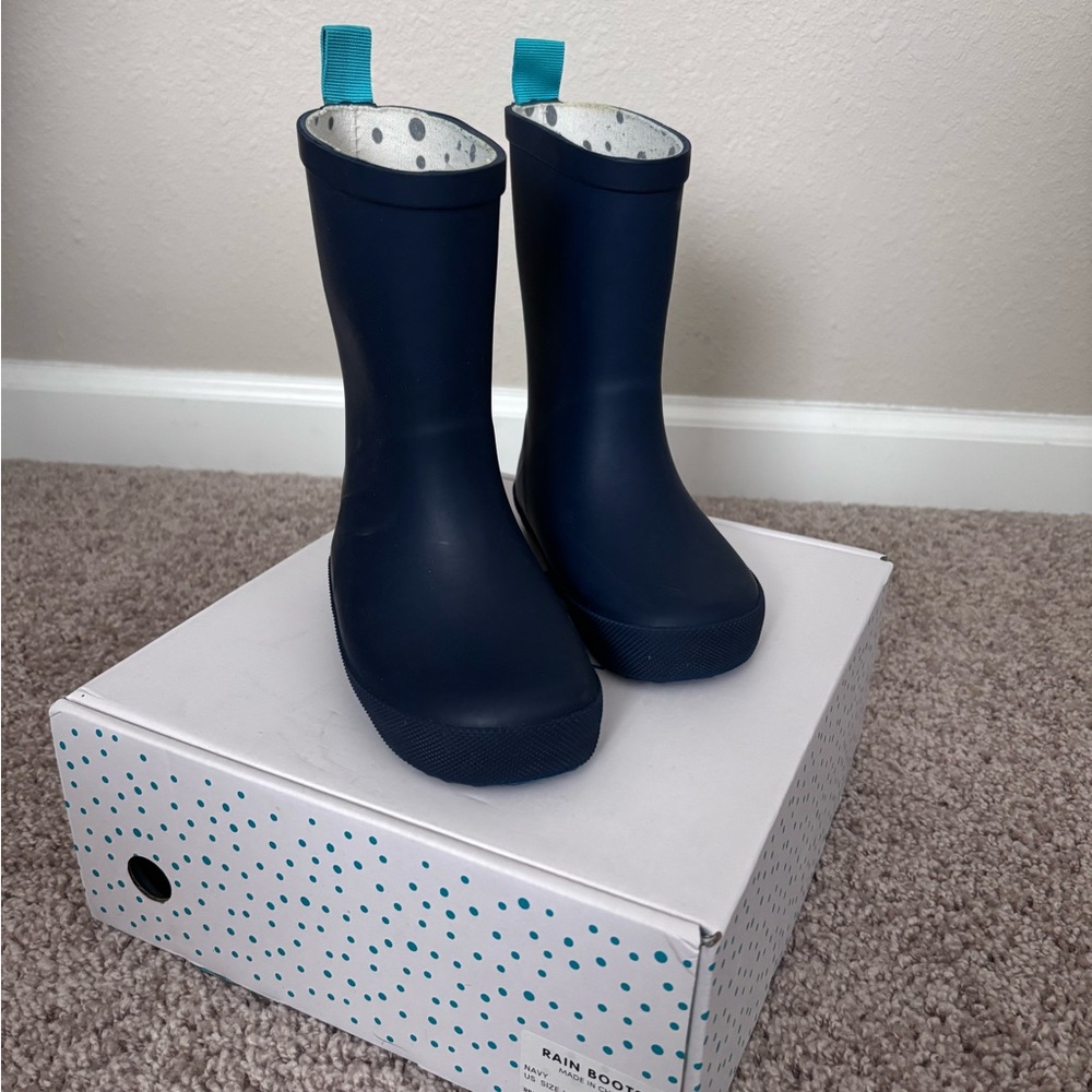 Navy Blue Waterproof Rain Boots